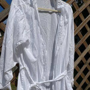 Vintage thin cotton white robe